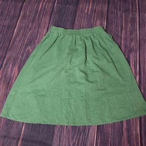 Nurture Women's Light Olive Skirt Stretch Waist Pockets Medium